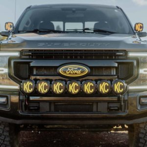 Ford Super Duty Light Bar Kit - Front Bumper - KC HiLiTES - Gravity LED Pro6 - Black - `17-`27